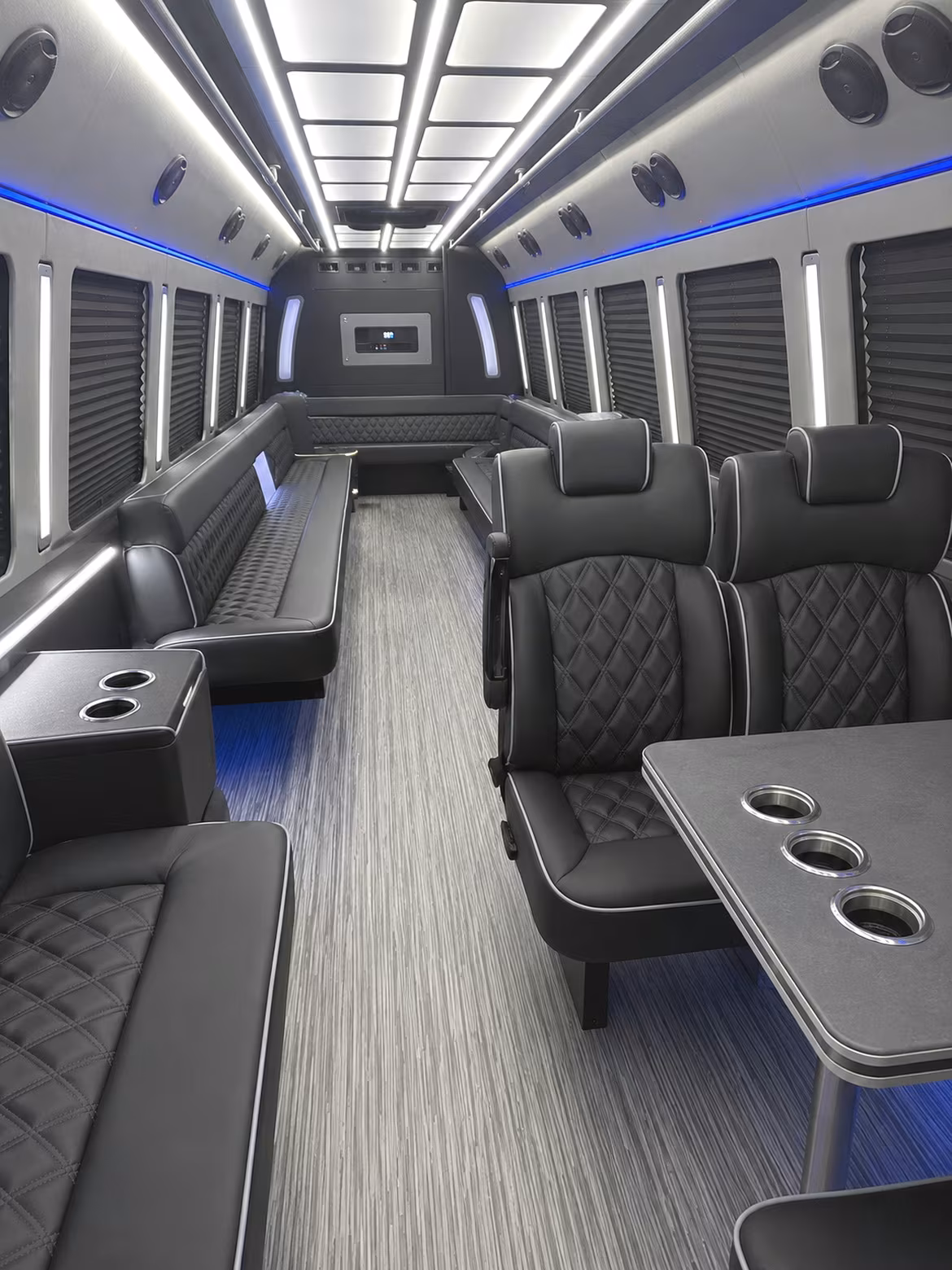 delray beach 25 passenger party bus inside