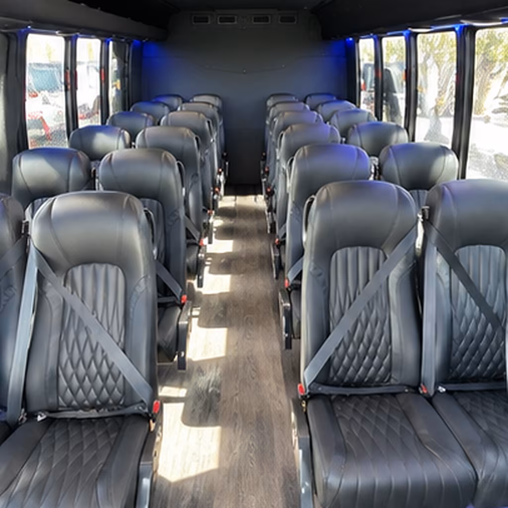 delray beach 28 passenger minibus interior