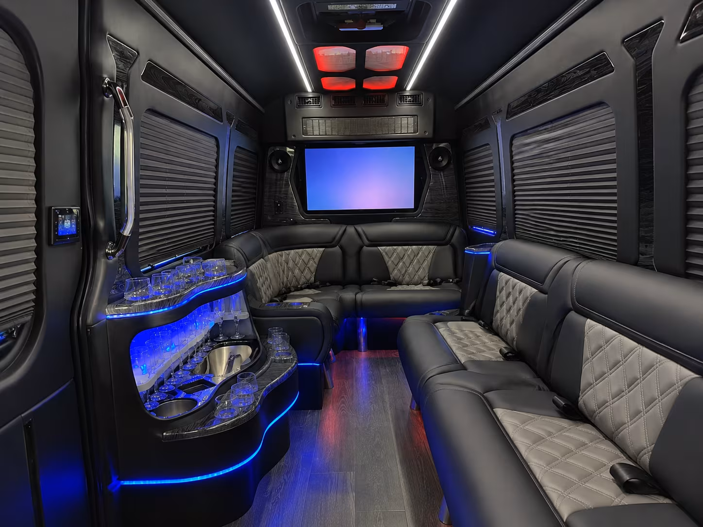 delray beach 50 passenger party bus interior