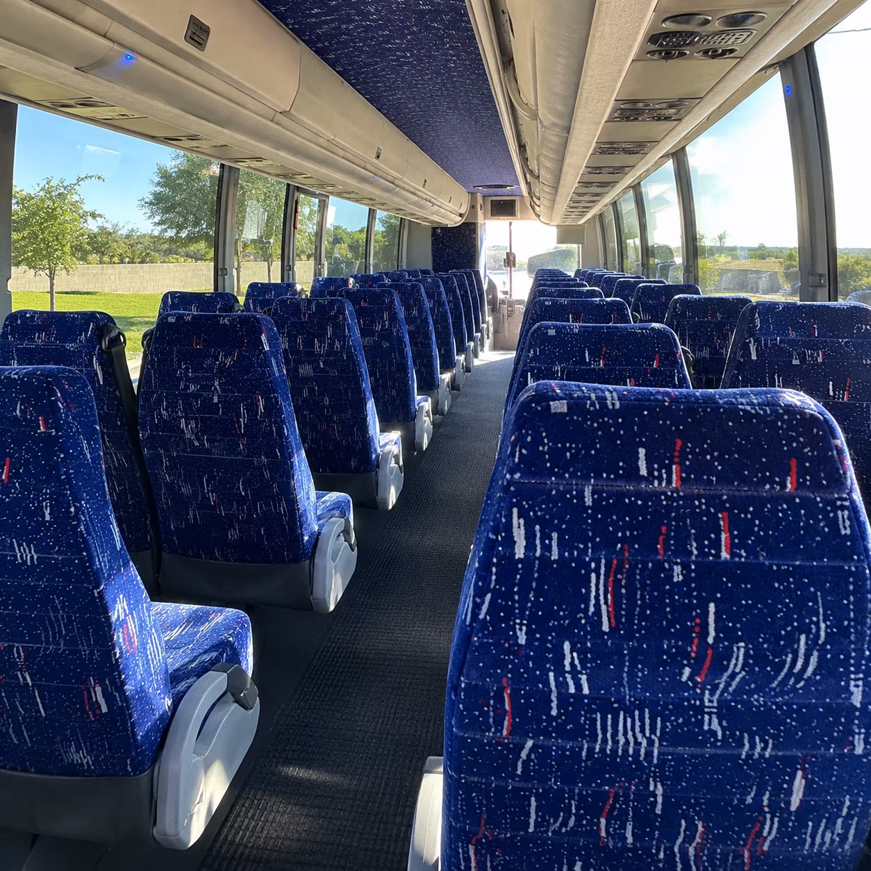 delray beach charter bus inside